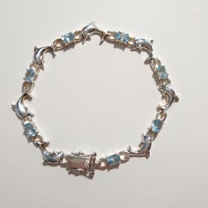 Sterling silver and blue topaz bracelet